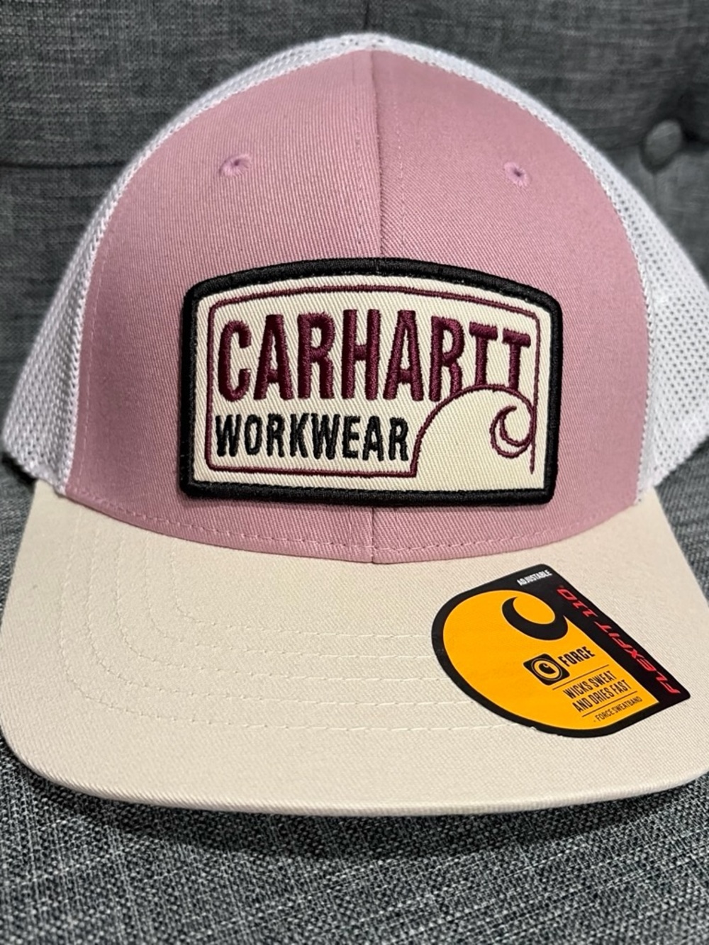 Carhartt Two-Tone Pink and Cream Trucker Hat